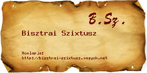 Bisztrai Szixtusz névjegykártya